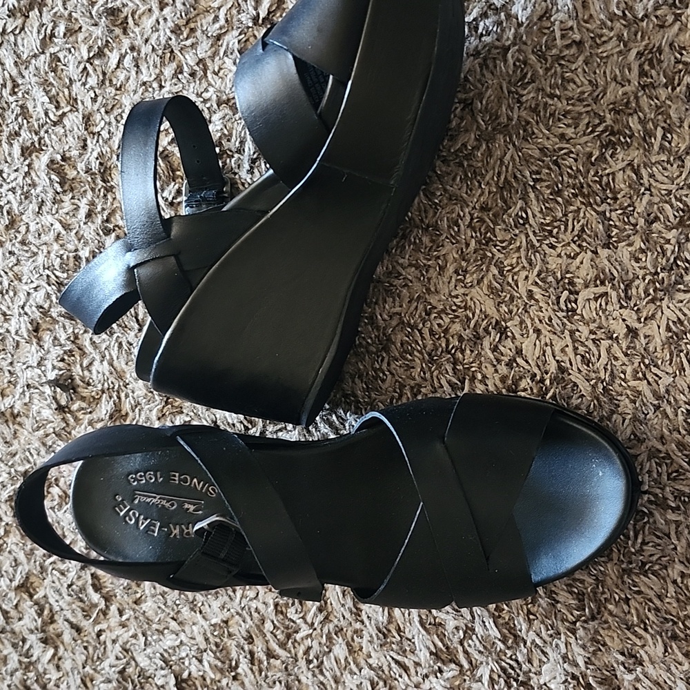 Kork-Ease Black Crisscross Slingback Sandals